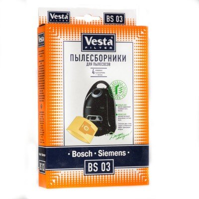 Бумажные пылесборники Vesta Filter BS 03 для пылесосов BOSCH, SIEMENS тип BBZ41FP Бумажные пылесборники Vesta Filter BS 03 для пылесосов BOSCH, SIEMENS тип BBZ41FP